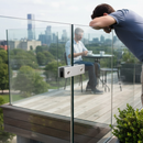 Gray Professional 316 Stainless Steel Mid Glass Stiffener for Up to 12mm Thickness - Durable and High-Performance Support