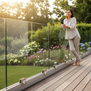 Gray Premium Adjustable Aluminium Channel Glass Kit for 17.52mm Glass with Innovative Rotating Wedge System for Easy Adjustment