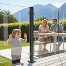Lavender Premium Easy Slide Base Fix Aluminium Balustrade End Post for 11.5mm Thick Glass with Fast Installation and No Drilling Required