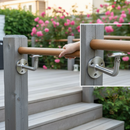 Dim Gray Premium 316 Stainless Steel Adjustable Handrail Bracket with 78mm Projection for 42.4mm Diameter Tubing