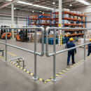 Dark Gray Premium Pre-Assembled Corner Post for 42.4mm Tube - Height 1100mm with Mid Rail Height 550mm