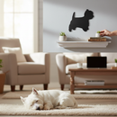 White Smoke Premium Westie Silhouette Art - 215mm x 215mm Decorative Piece for Home and Office