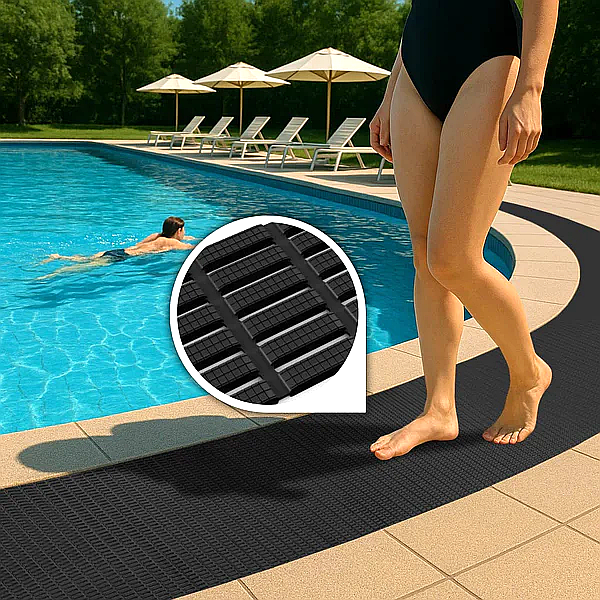 Tan WetAreaMax Safety Floor Mat - Anti-Slip Lightweight Grid Roll
