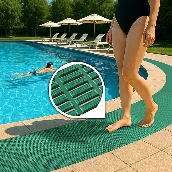 Dark Slate Gray WetAreaMax Safety Floor Mat - Anti-Slip Lightweight Grid Roll
