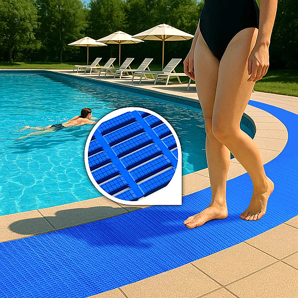 Tan WetAreaMax Safety Floor Mat - Anti-Slip Lightweight Grid Roll