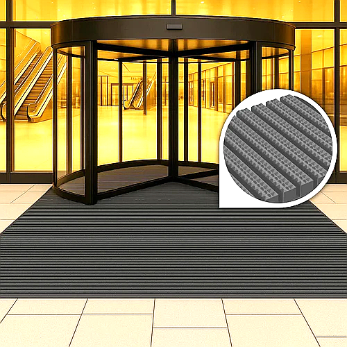 Dark Khaki Commercial Dirt-Resistant Entry Floor Mat For High Traffic Entrances and Walkways