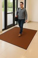 Tan Heavy-Duty Rubber Barrier Mats – Non-Slip Entrance Matting for High Traffic Areas