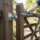 Dark Slate Gray Premium Adjustable Wrap Around Hinge with Back Plate 120x120mm for 35mm Pin and 700kg Weight Capacity