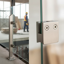 Light Gray Premium 304 Stainless Steel Square Type Glass Clamp 45x45x27mm for 48.3mm Post with Rubber Inserts