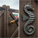 Dark Olive Green Premium Seahorse Cast Badge - 150mm x 60mm Durable Design for Identification and Decoration