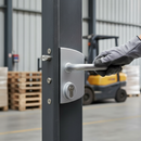 Dark Gray Professional Industrial Gate Lock with Self-Latching Bolt for 10-30mm Sections, Stainless Steel Mechanism, and Easy Installation