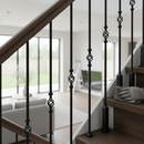 Gray Premium 16mm Diameter Round Hollow Bar Stair Spindle with Single Basket Design and Powder Coated Finish, Height 1117mm