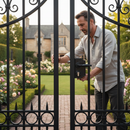 White Smoke Premium Large Ornamental Gate Lock for 40-60mm Box Section with Stainless Steel Mechanism and Adjustable Bolts