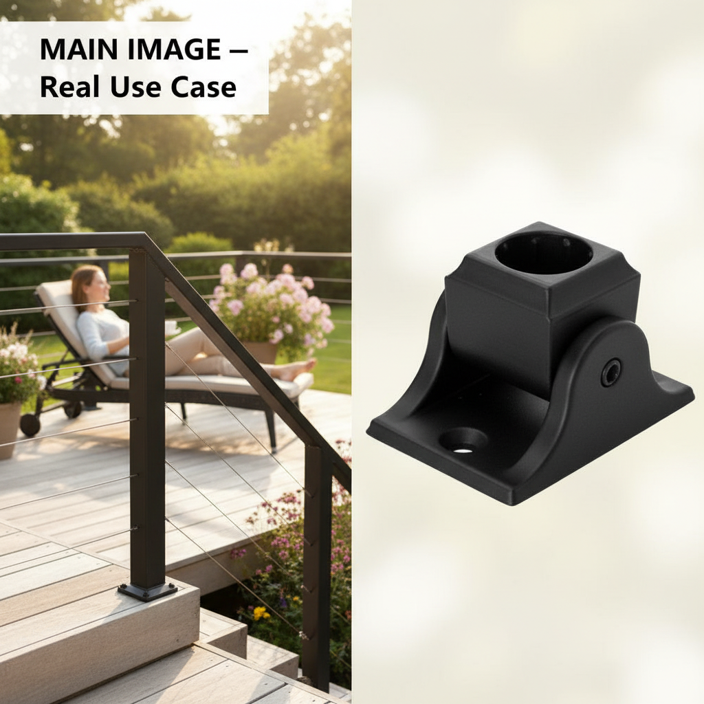 What Is Balluster Racket Premium Adjustable Aluminium Baluster Bracket for 16mm Diameter - Powd ...