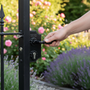 Black Premium Small Ornamental Gate Lock with Adjustable Bolts and Stainless Steel Mechanism for 30-40mm Box Sections