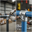 Dark Slate Gray Premium Short Tee Key Clamp for 48.3mm Tube - 90° Connection for Guardrail Applications