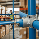 Midnight Blue Premium 4 Way Centre Cross Socket with Upright Key Clamp for 48.3mm Tube Structures