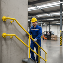 Slate Gray Premium Round Wall Flange Handrail Fitting with Drilled Holes and M6 Bolt for Secure Wall Fixing