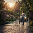 Black Heavy Duty Electromechanical Swing Gate Automation Kit with Single Arm and 230v Control for Easy Installation