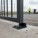 Dark Gray Premium Off-Centered Ground Stop with Adjustable Height and Depth for Precision Gate Alignment