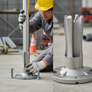 Gray Premium Heavy Duty Base Plate for 42.4mm Tube with 100mm Diameter for Solid Support