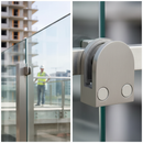 Dark Gray Premium Stainless Steel D Type Glass Clamp 50x40x26mm for Flat Post with Rubber Inserts