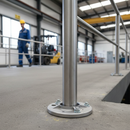 Dark Gray Premium Round Post Base Plate 100mm Diameter for 48.3mm Tube - 316 Stainless Steel Construction with Raw Finish