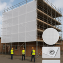 Gray Heavy-Duty Flame Retardant Scaffold Sheeting – 45 m Roll | Class B-s1-d0 Fire-Rated | Reinforced & UV-Stabilised Weather Protection for Construction Sites