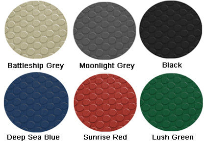 Dark Slate Gray Non-Slip Heavy Duty Rubber Flooring Rolls with Studded Dot Penny Pattern for Maximum Safety