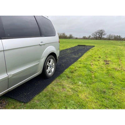 Dim Gray Premium Rubber Grass Mat Roll