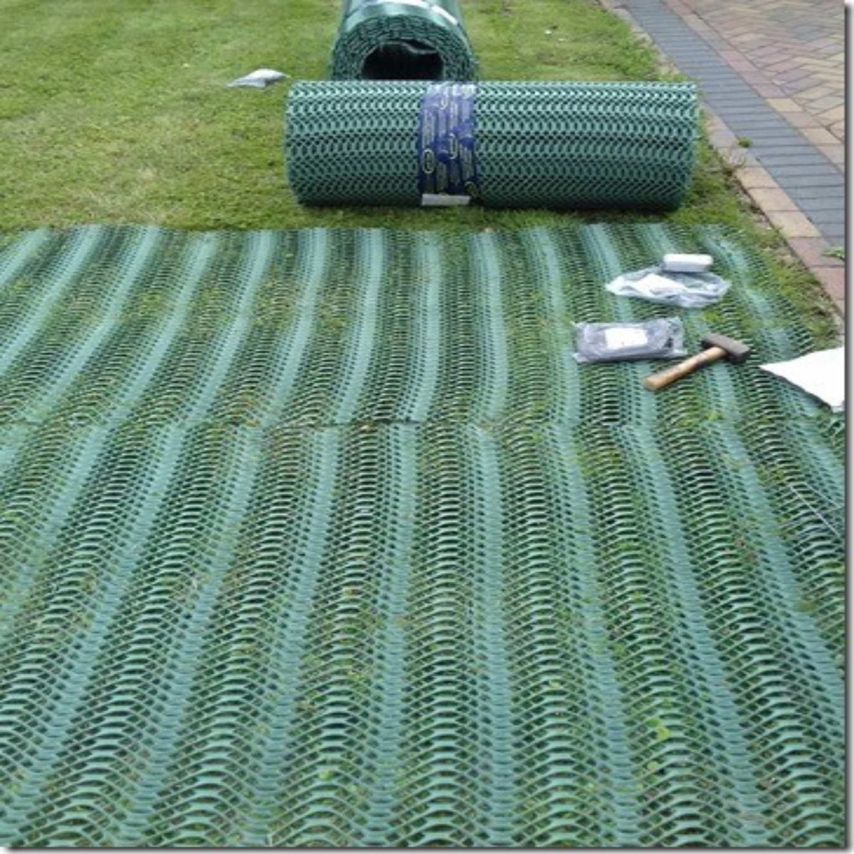 Slate Gray Premium Extra Heavy-Duty Grass Reinforcement Mesh Ground Protection and Stability