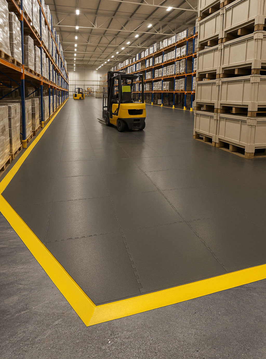 Dim Gray 10 mm Ultra Heavy-Duty Interlocking PVC Floor Tiles – Industrial Forklift-Safe Flooring for Warehouses, Workshops & Factories (Made in UK | Certified Performance | 10-Year Guarantee)