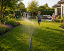Dark Olive Green AquaWeave™ Garden Soaker Hose with Fittings – Efficient Low Pressure Irrigation System