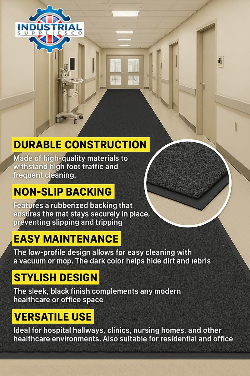 Dark Slate Gray Heavy Duty Barrier Runner Non-Slip Mat - Durable Rubber, Anti-Slip, Floor Protection, Easy Clean, Industrial/Commercial Use, Versatile & Long-Lasting