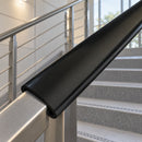 Dim Gray Professional 50mm x 8mm Plastic Handrail Capping in Black - 25m Coil, Scratch-Resistant and Ergonomic Design