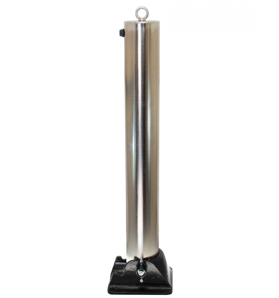 Slate Gray Heavy Duty Stainless Steel Fold Down Bollard with Chain Eyelet