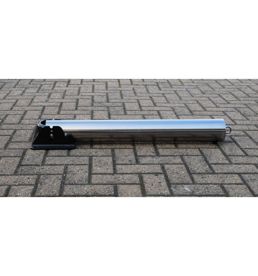 Slate Gray Heavy Duty Stainless Steel Fold Down Bollard with Chain Eyelet