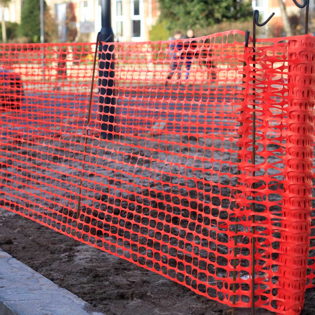 Maroon Barrier Warning Mesh Essential Perimeter Fencing For Construction Site Safety