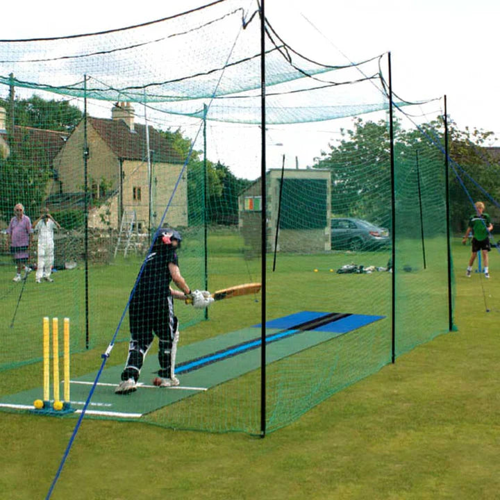 Dark Olive Green Heavy-Duty Cricket Practice Cage with Roof For Gardens, Schools & Clubs
