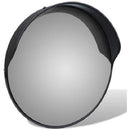 Gray Outdoor Traffic Convex Mirror – 30 cm, Black Frame • Weather-Resistant • Wide-Angle Vision for Driveways, Blind Spots & Corners