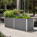 Light Gray Outdoor Raised Garden Bed - Weatherproof Planter Box for Flowers and Vegetables