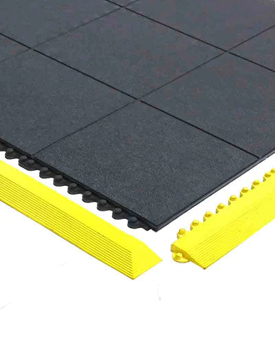 Dark Slate Gray Anti-Slip Industrial Rubber Mat Tile with Drainage Holes for Enhanced Safety