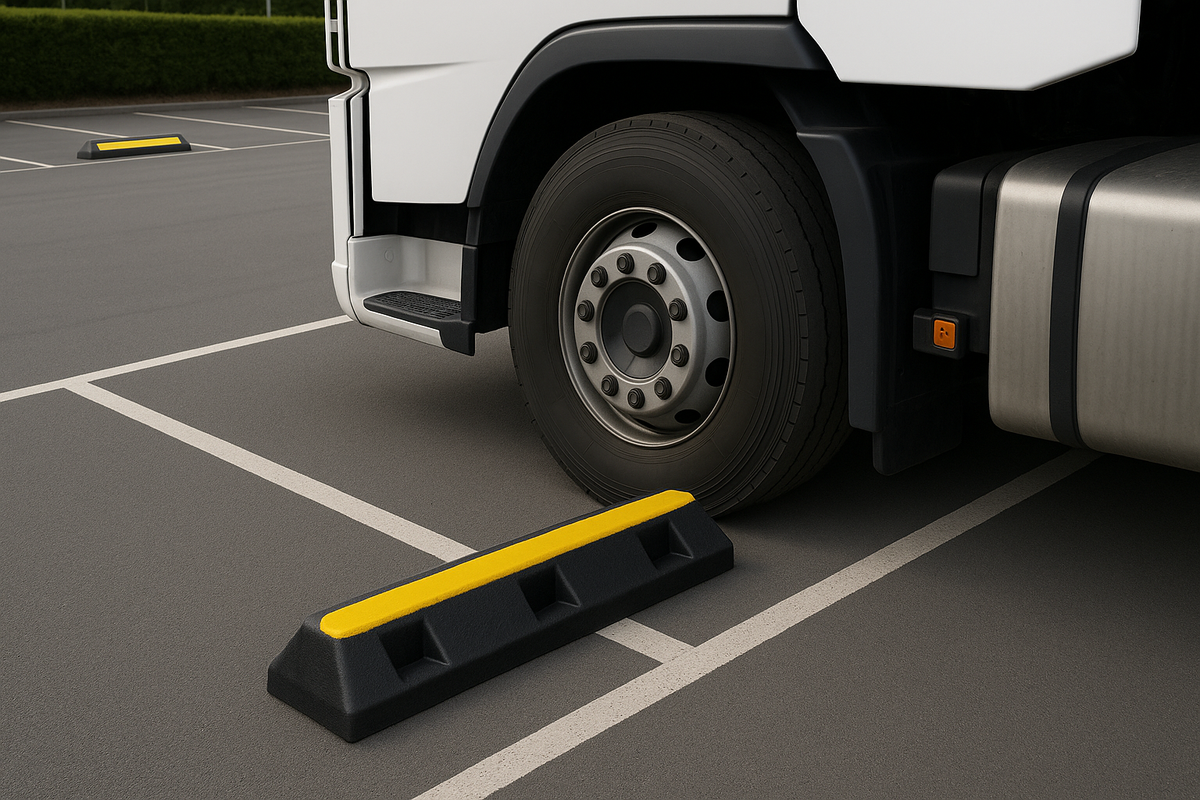 White Smoke Heavy Duty HGV Truck Wheel Stop