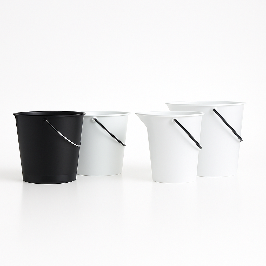 White Smoke LDPE Plastic Bucket Series 610/615 – Durable, Lightweight Storage Solution