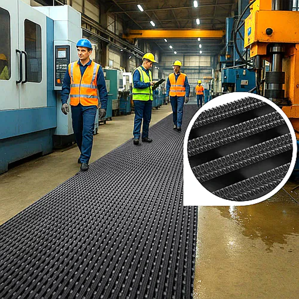 Dark Slate Gray Heavy Tread Matting Slip Resistance Workshop Walkway Mat Warehouse Walk Off Mat