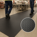 Dark Slate Gray Heavy-Duty Diamond Tread Rubber Matting – Non-Slip Industrial Safety Flooring Roll