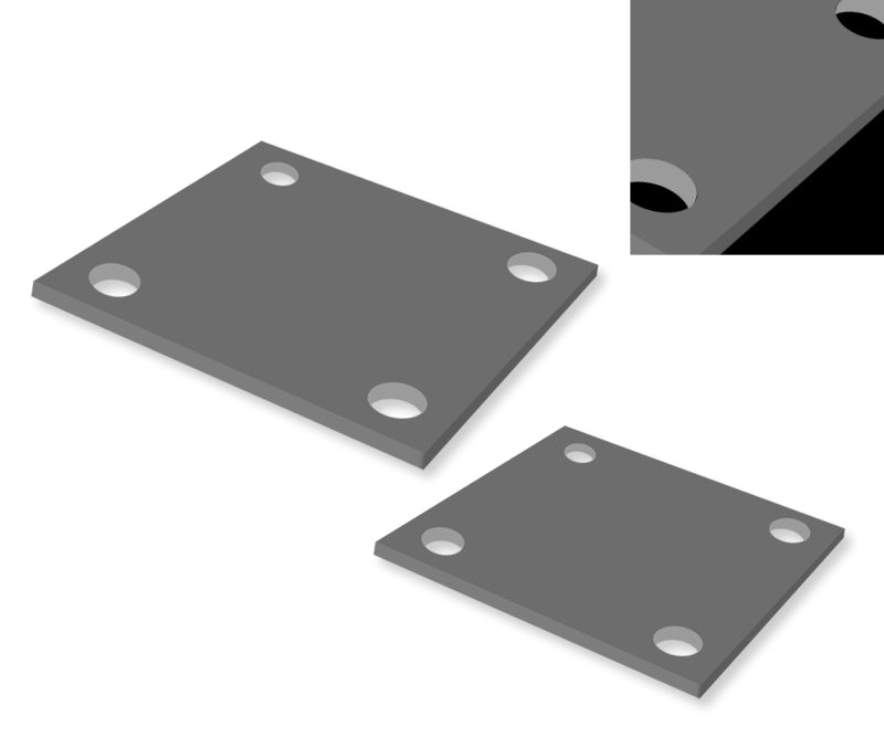 Dim Gray Castor Fitting Plate 80 x 60mm Bolt Centre