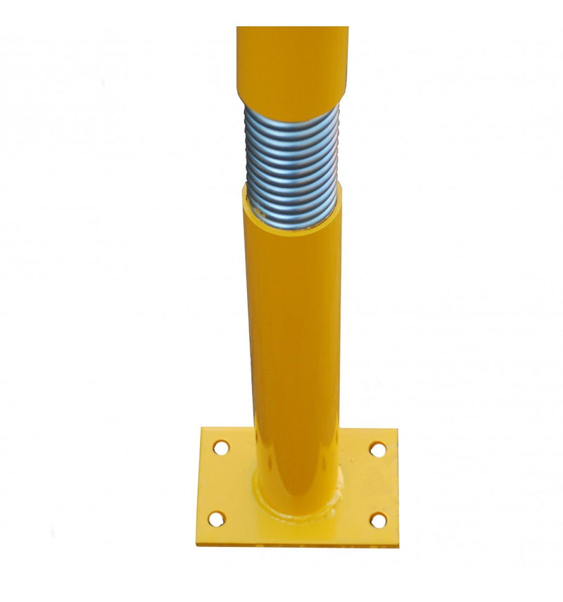 Goldenrod Yellow & Red Bendy Bolt Down Tall Static Parking Post