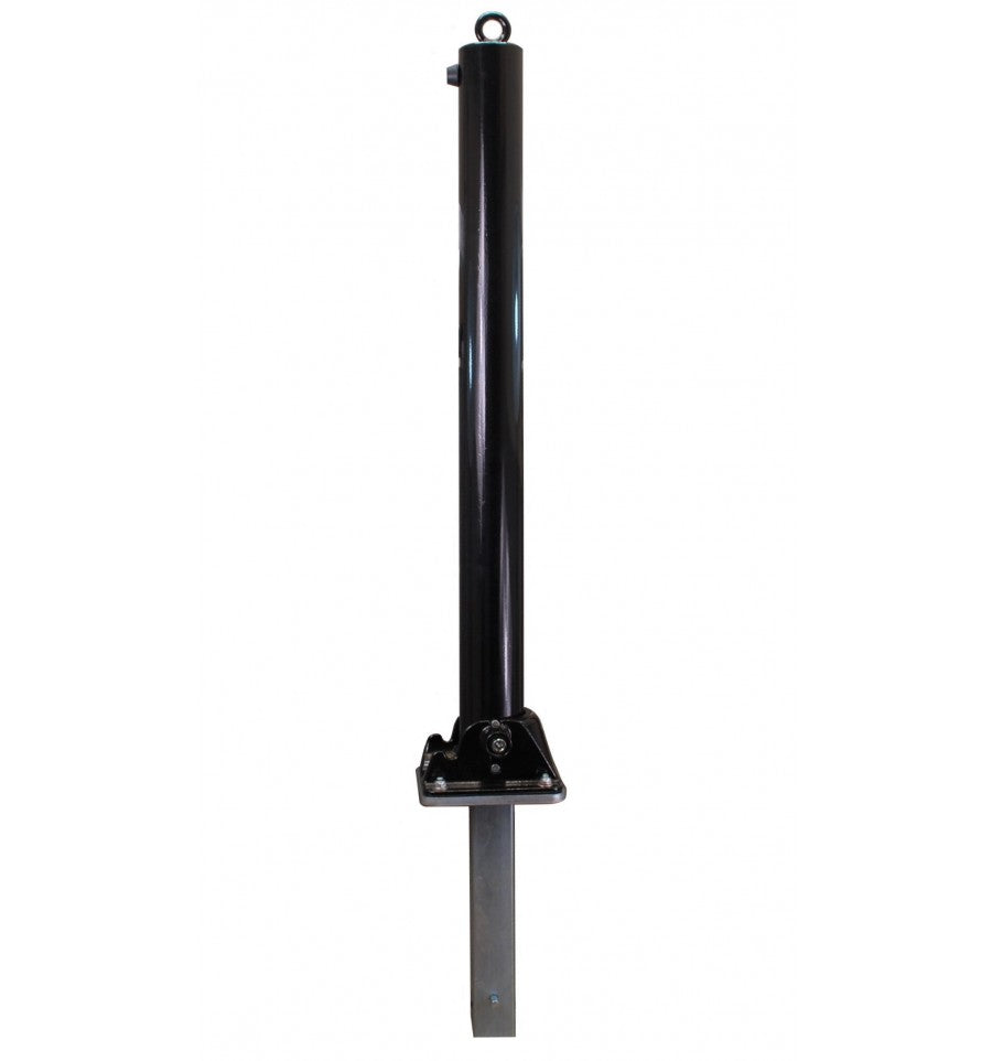 Black Fold Down Parking Post With Integral Lock & Chain Eyelet