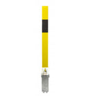 Light Gray Heavy Duty Removable Parking & Security Post – Bright Yellow (790 mm Above Ground) with Ground Spigot & Padlock